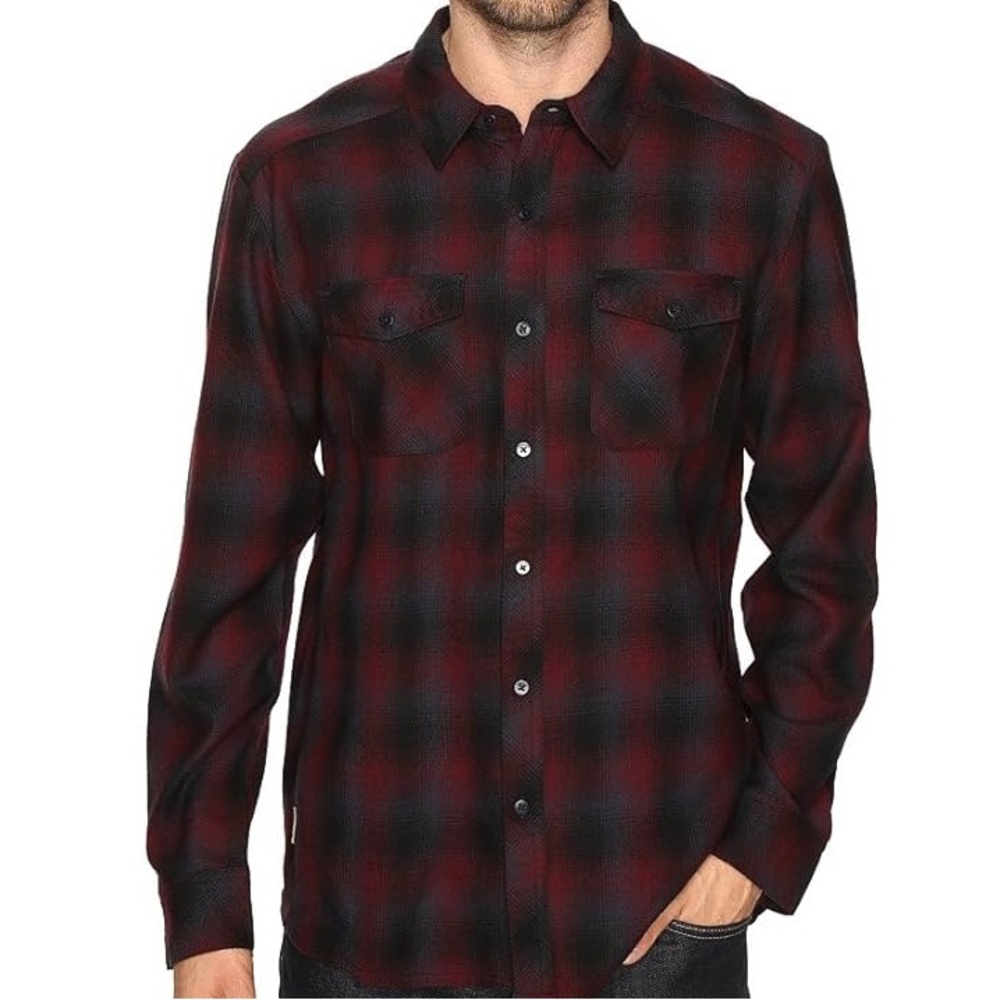 Icebreaker Men's Red and Black Plaid Shirt Jacket